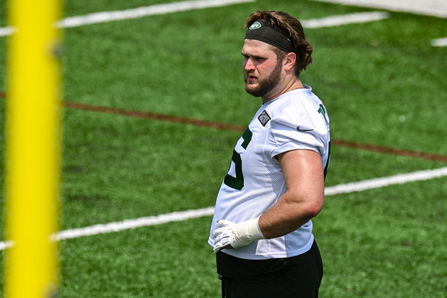 Jets' rookie offensive lineman Joe Tippmann at OTAs